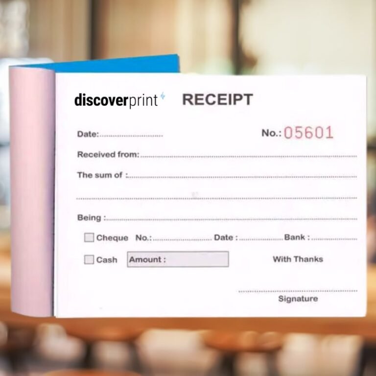 Personalised Receipt Book Printing X Sets Free Design