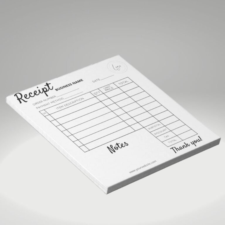 Personalised Receipt Book Printing 2x Sets + Free Design