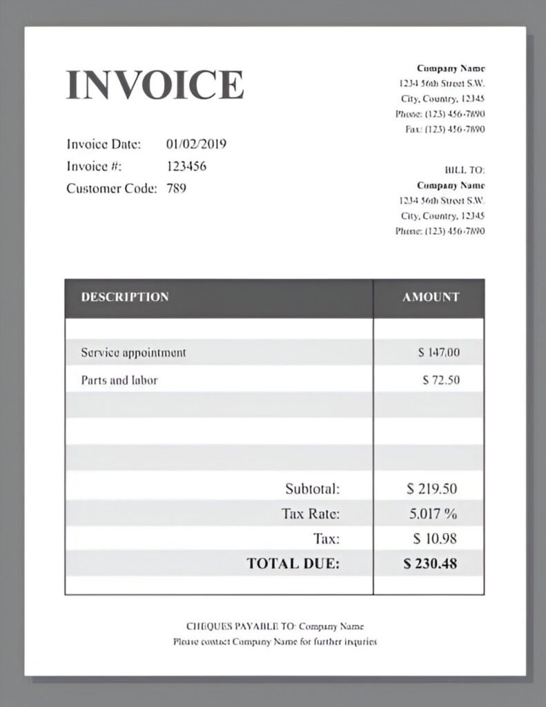 personalised invoice book