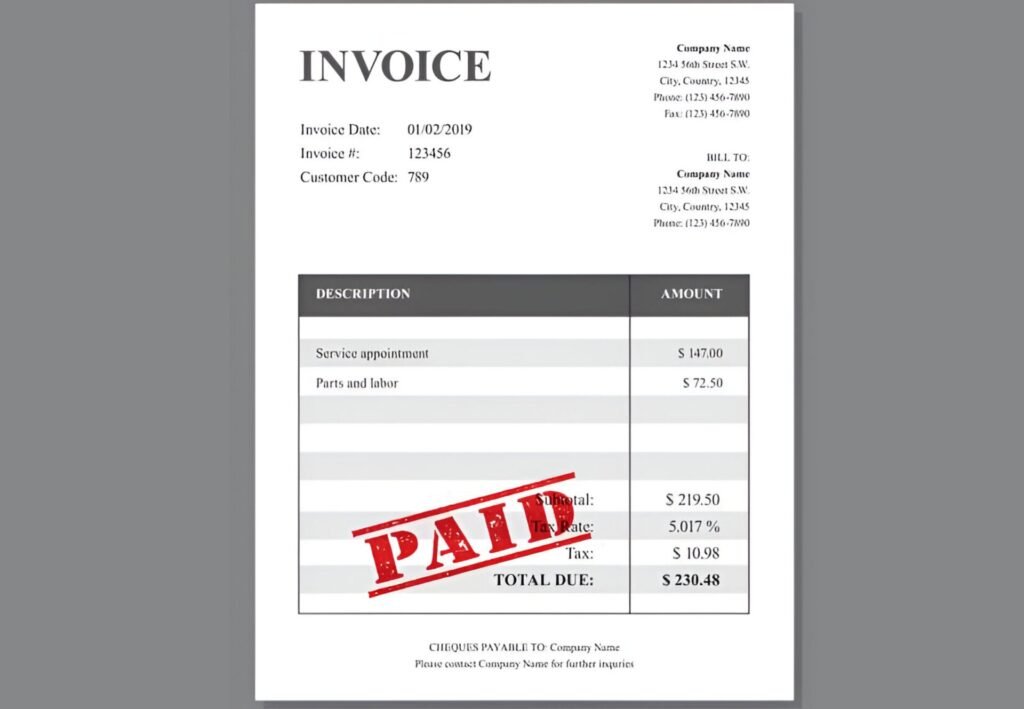 invoice book uk