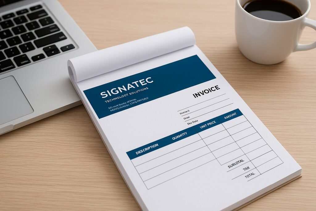 custom invoice book uk