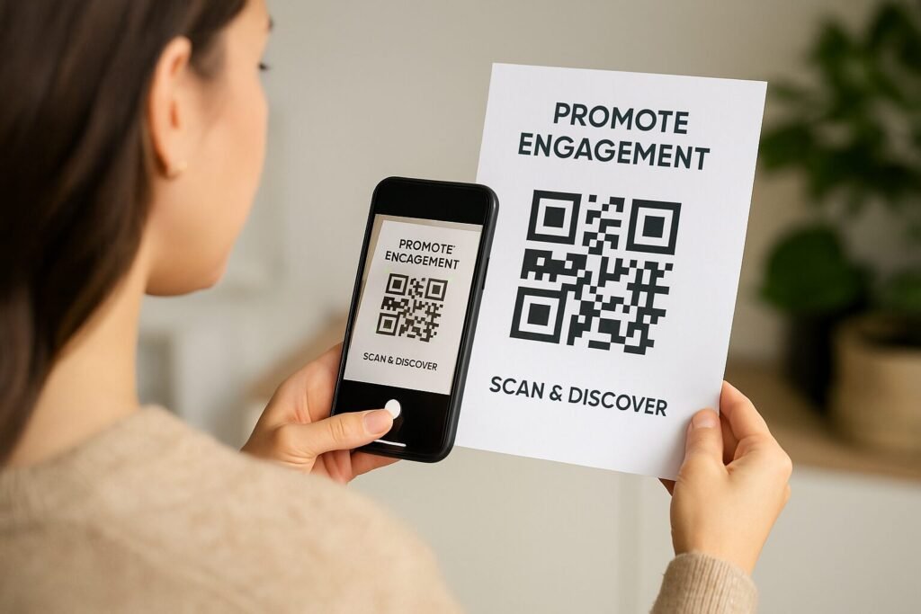 qr code in a5 flyer