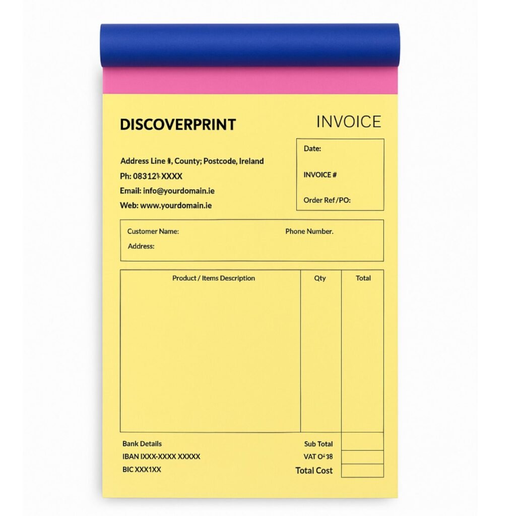 Personalised Invoice Books - Duplicate / 3 Part Books + Free Design